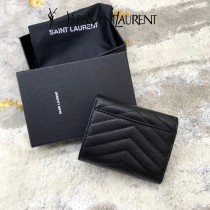 YSL 403943-02  原版皮聖羅蘭MONOGRAM三折短款錢包