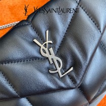 YSL 620333-05  原版皮聖羅蘭 LOULOUPUFFE迷妳號絎縫小羊皮包