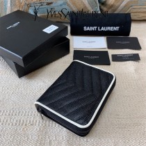 YSL  403723-02 原版皮聖羅蘭SLP 短款圓狀拉鏈錢夾