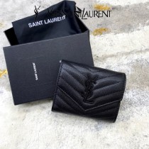 YSL 403943-03  原版皮聖羅蘭MONOGRAM三折短款錢包