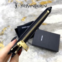 YSL 607915-01 原版皮聖羅蘭MONOGRAM拉鏈卡包