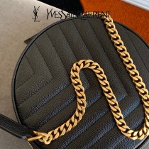 YSL  610436-01  原版皮聖羅蘭 新款可愛的圓形迷妳肩背斜挎包