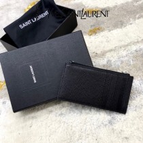 YSL 607915-02 原版皮聖羅蘭MONOGRAM拉鏈卡包