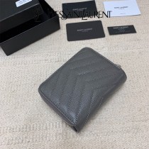 YSL  403723-04 原版皮聖羅蘭SLP 短款圓狀拉鏈錢夾