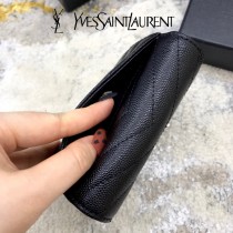 YSL 403943-02  原版皮聖羅蘭MONOGRAM三折短款錢包