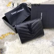 YSL 403943-03  原版皮聖羅蘭MONOGRAM三折短款錢包