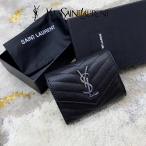 YSL 403943-02  原版皮聖羅蘭MONOGRAM三折短款錢包