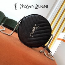 YSL  610436-02  原版皮聖羅蘭 新款可愛的圓形迷妳肩背斜挎包