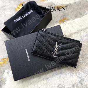 YSL 607915-02 原版皮聖羅蘭MONOGRAM拉鏈卡包