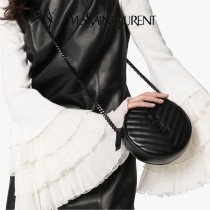YSL  610436-01  原版皮聖羅蘭 新款可愛的圓形迷妳肩背斜挎包