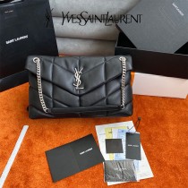 YSL 577476-004  原版皮聖羅蘭LOULOUPUFFER大號絎縫平面小羊皮包