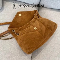 YSL 577475-001  原版皮聖羅蘭新款LouLou PUFFER麂皮小號肩背斜背包