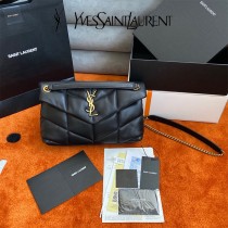 YSL 577475-03  原版皮聖羅蘭LOULOUPUFFER小号绗缝平面小羊皮包