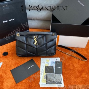 YSL 577475-03  原版皮聖羅蘭LOULOUPUFFER小号绗缝平面小羊皮包