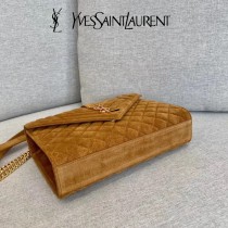 YSL 600185-01   原版皮聖羅蘭新款envelope 麂皮斜背肩背包