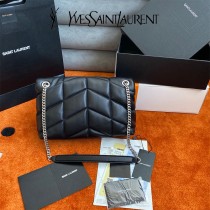 YSL 577475-04  原版皮聖羅蘭LOULOUPUFFER小号绗缝平面小羊皮包