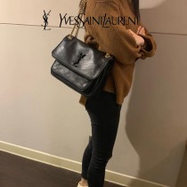 YSL 498894-001  原版皮聖羅蘭新款Niki中號郵差包