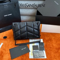 YSL 577475-02  原版皮聖羅蘭LOULOUPUFFER小号绗缝平面小羊皮包