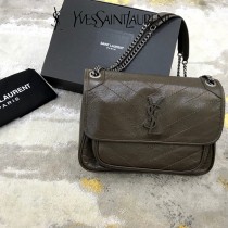 YSL 498894-06  原版皮聖羅蘭NIKI 中號郵差包