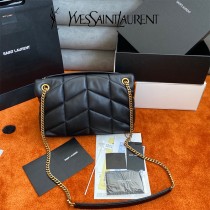 YSL 577475-03  原版皮聖羅蘭LOULOUPUFFER小号绗缝平面小羊皮包