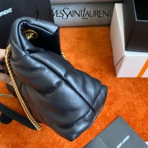 YSL 577475-03  原版皮聖羅蘭LOULOUPUFFER小号绗缝平面小羊皮包