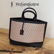 YSL 619757   原版皮聖羅蘭新款 ️SHOPPING TAG 黑色滿天星 SHOPPING Tote Bag購物袋