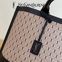 YSL 619757   原版皮聖羅蘭新款 ️SHOPPING TAG 黑色滿天星 SHOPPING Tote Bag購物袋