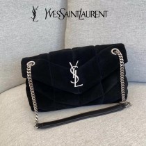 YSL 577475-002  原版皮聖羅蘭新款LouLou PUFFER麂皮小號肩背斜背包