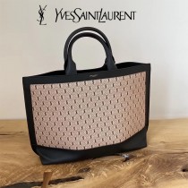 YSL 619757   原版皮聖羅蘭新款 ️SHOPPING TAG 黑色滿天星 SHOPPING Tote Bag購物袋