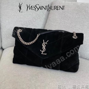 YSL 577476-01  原版皮聖羅蘭新款LouLou PUFFER麂皮肩背斜背包