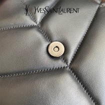 YSL 577476-002  原版皮聖羅蘭LOULOUPUFFER大號絎縫平面小羊皮包