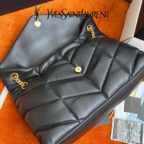 YSL 577476-003  原版皮聖羅蘭LOULOUPUFFER大號絎縫平面小羊皮包