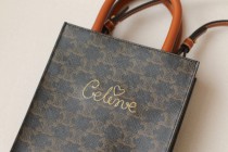 CELINE塞琳原單 706 CABAS 迷妳CELINE印花人造革牛皮革豎款手袋