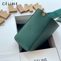 CELINE塞琳原單 650 SANGLE BUCKET小號柔軟粒面小牛皮小號水桶包