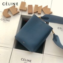 CELINE塞琳原單 650 SANGLE BUCKET小號柔軟粒面小牛皮小號水桶包