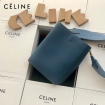 CELINE塞琳原單 650 SANGLE BUCKET小號柔軟粒面小牛皮小號水桶包