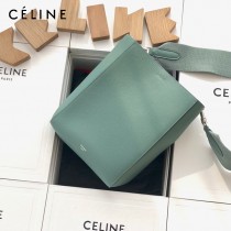 CELINE塞琳原單 650 SANGLE BUCKET小號柔軟粒面小牛皮小號水桶包