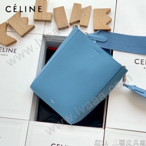 CELINE塞琳原單 650 SANGLE BUCKET小號柔軟粒面小牛皮小號水桶包