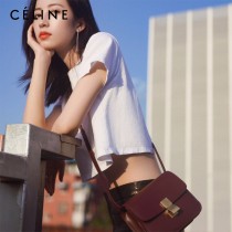 CELINE塞琳原單  Box Teen 拋光小牛皮小號豆腐包