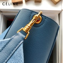 CELINE塞琳原單 650 SANGLE BUCKET小號柔軟粒面小牛皮小號水桶包