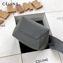 CELINE塞琳原單 650 SANGLE BUCKET小號柔軟粒面小牛皮小號水桶包