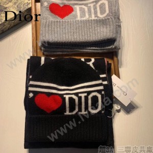 DIOR迪奧羊毛套裝帽子 經典套裝帽子圍巾