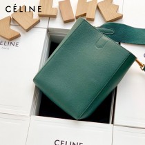CELINE塞琳原單 650 SANGLE BUCKET小號柔軟粒面小牛皮小號水桶包
