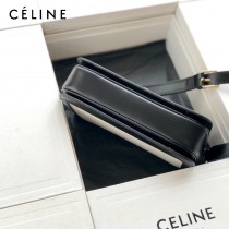 CELINE塞琳原單 666 TRIOMPHE 中號 織物面料拼接小牛皮肩背包郵差包