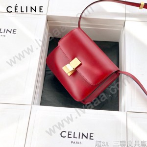 CELINE塞琳原單  Box Teen 拋光小牛皮小號豆腐包