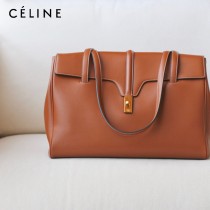 CELINE塞琳原單 soft 16 大號光滑牛皮革柔軟手袋購物袋