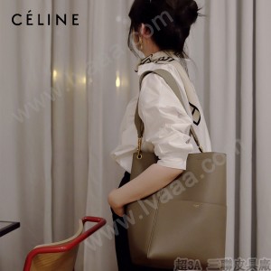 CELINE塞琳原單 632  大號SANGLE BUCKET 柔軟粒面小牛皮水桶包