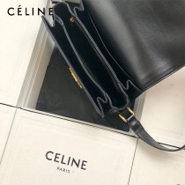 CELINE塞琳原單 666 TRIOMPHE 中號 織物面料拼接小牛皮肩背包郵差包