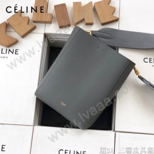 CELINE塞琳原單 650 SANGLE BUCKET小號柔軟粒面小牛皮小號水桶包