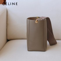 CELINE塞琳原單 650 SANGLE BUCKET小號柔軟粒面小牛皮小號水桶包